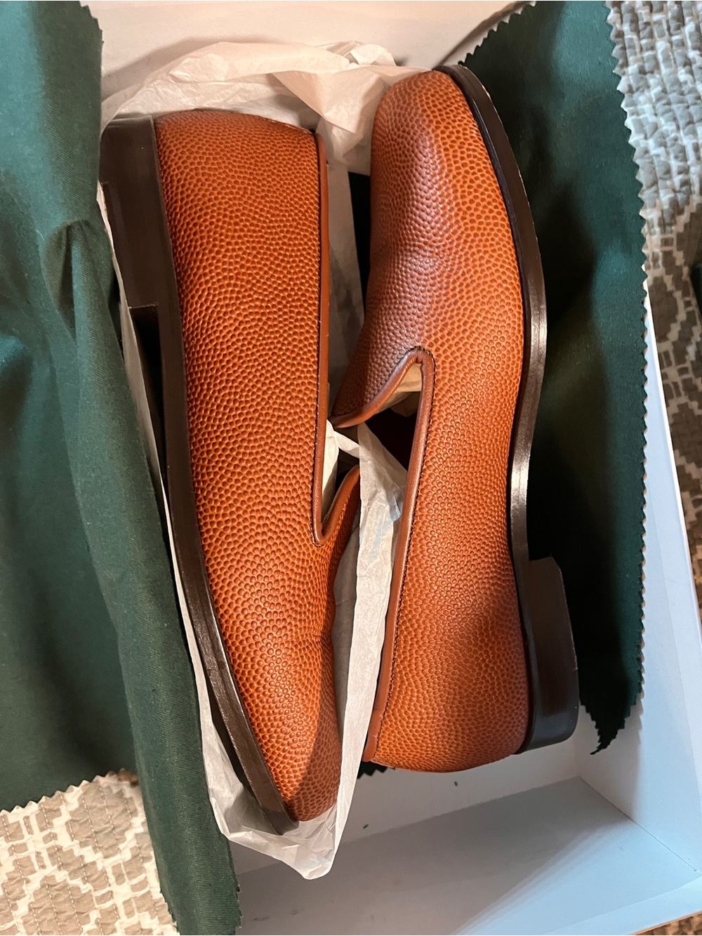 Men’s Stubbs and Wootton Leather Pebbled Slip-On Loafers - Football leather - Picture 9 of 11